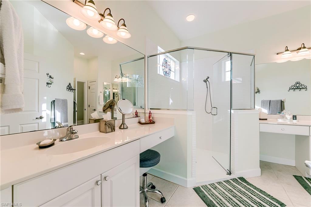 Primary bath with updated shower