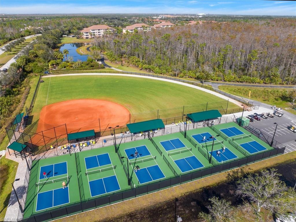 Aerial view of some of the many pickleball courts & recreation field!