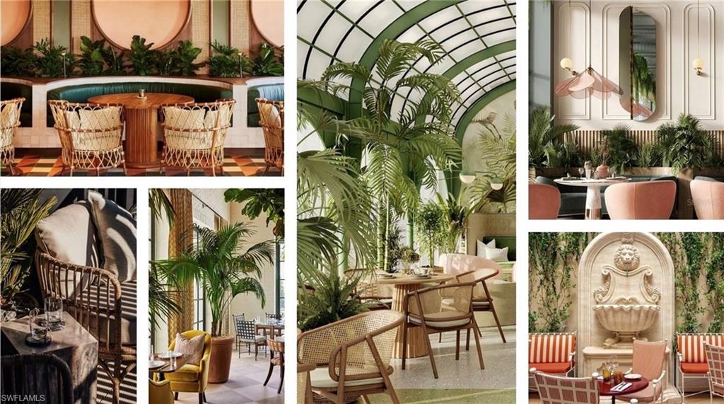 This conceptual rendering for the Garden Room reveals the peaceful sophistication planned for Mira Mar residents - a retreat surrounded by greenery, soft light, and timeless design, presented for concept purposes only.
