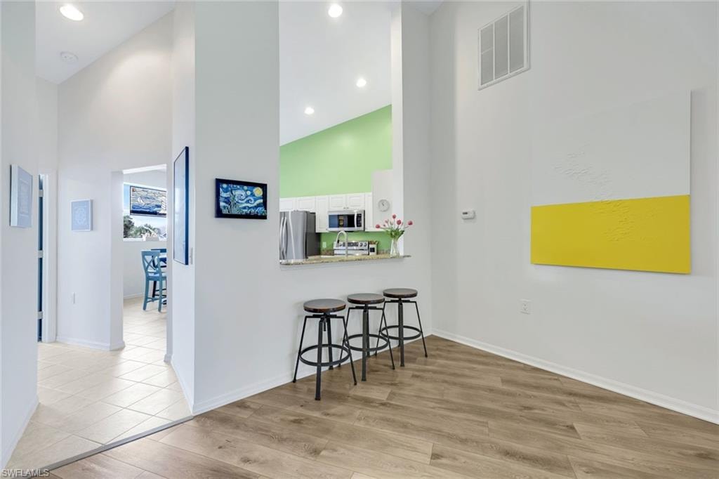 bar seating with dining area
