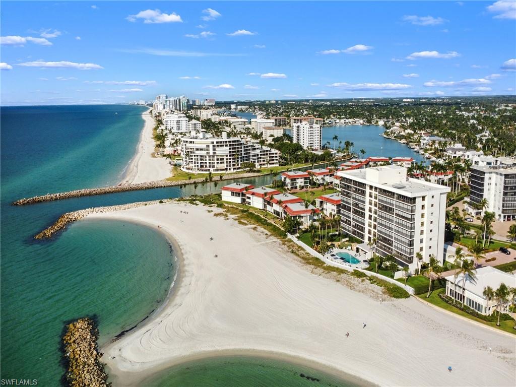 View of urban area with unending shoreline