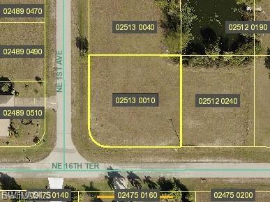 Aerial overview of property's location with property boundaries highlighted