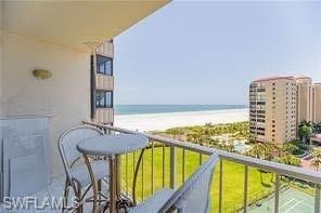 Balcony with waterview, overlooks the beach, and colorful sunsets