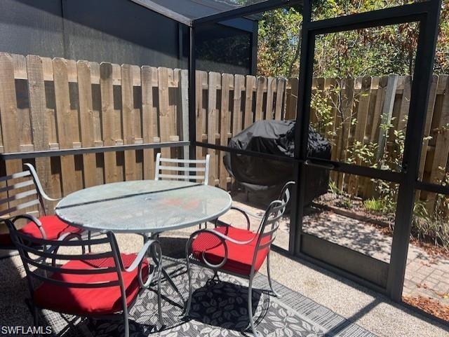 View of patio / terrace with outdoor dining area and area for grilling