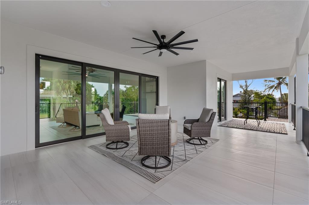 View of patio / terrace featuring ceiling fan