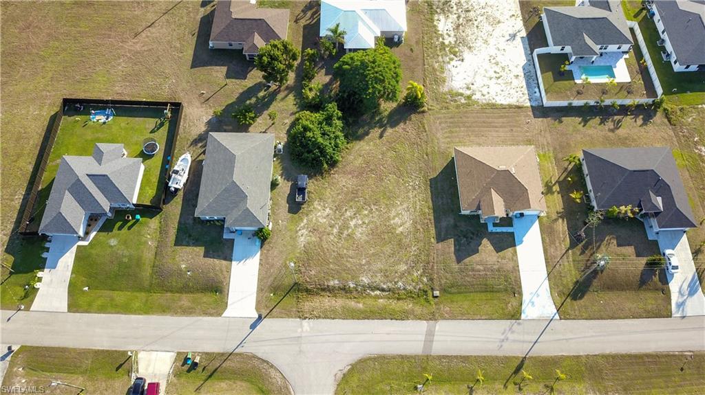 Aerial perspective of suburban area