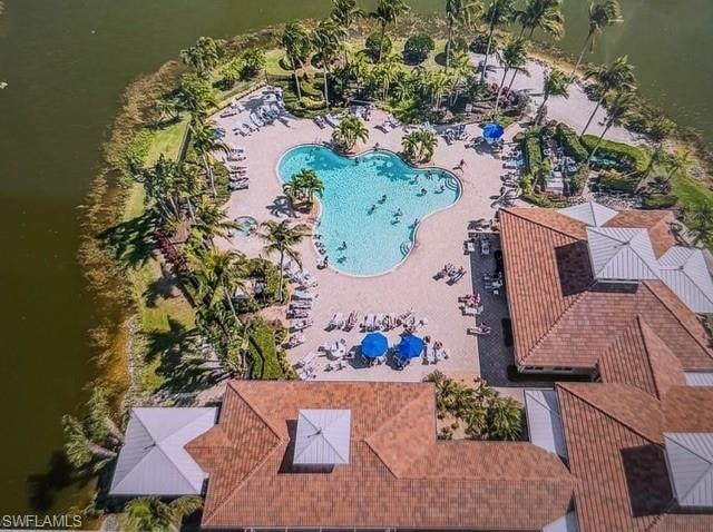 Aerial view of a pool area