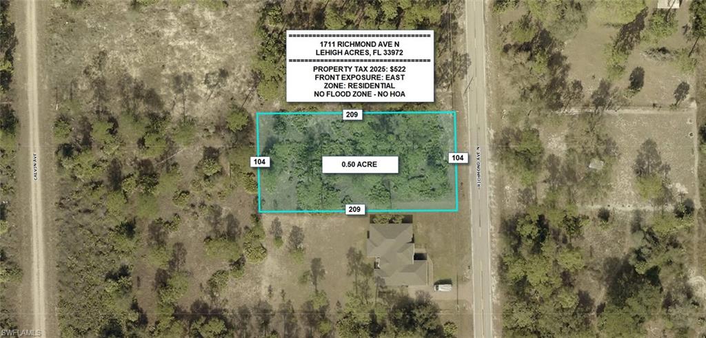 Map / location with property parcel outlined