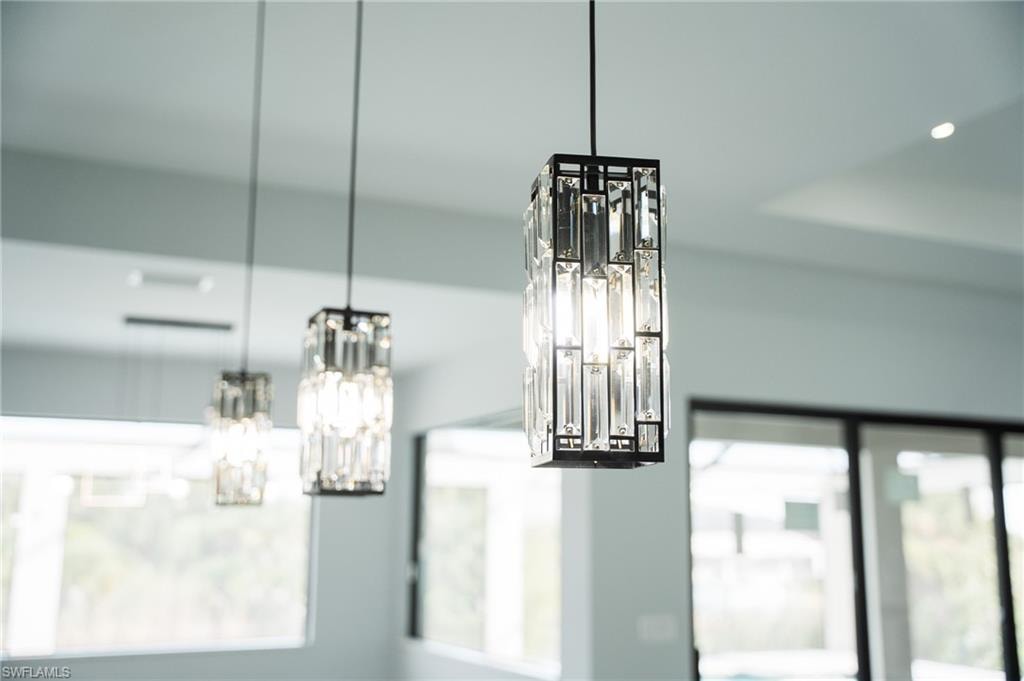 Detailed view of a chandelier