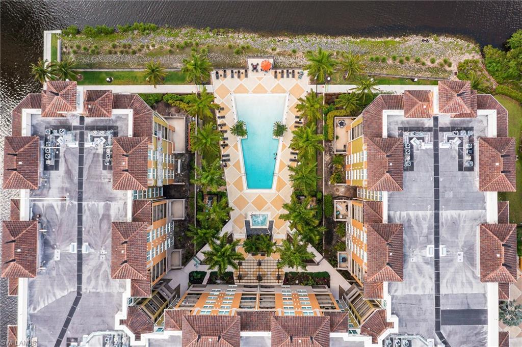 Bird's eye view of a pool