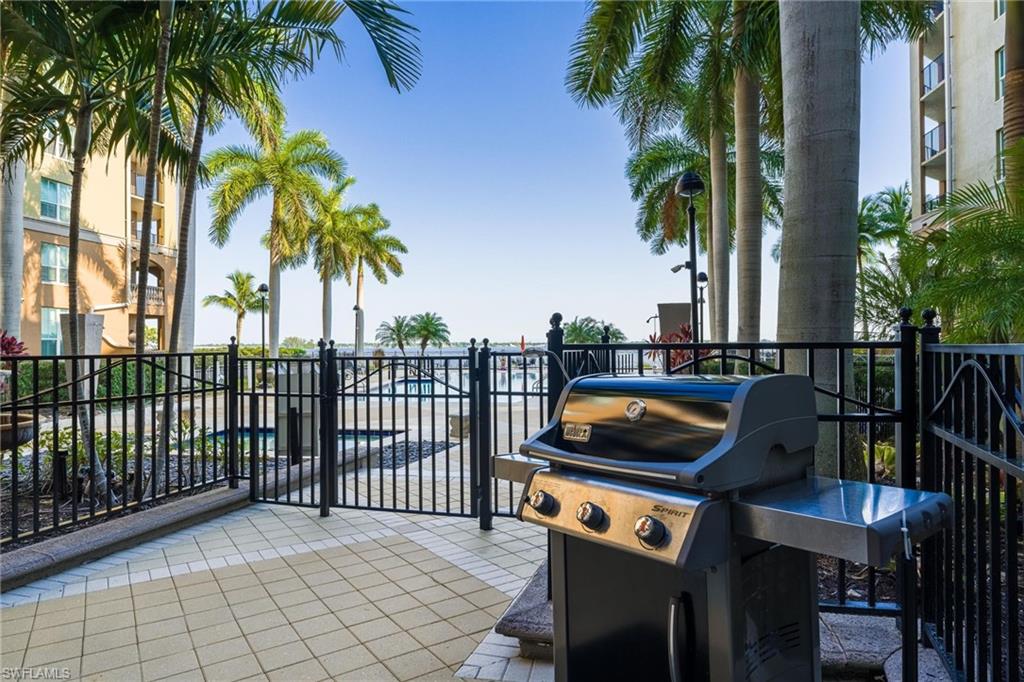 View of patio featuring grilling area