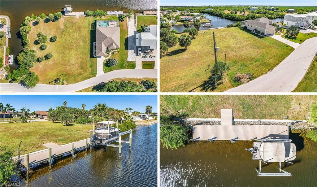 Aerial view of residential area with a nearby body of water