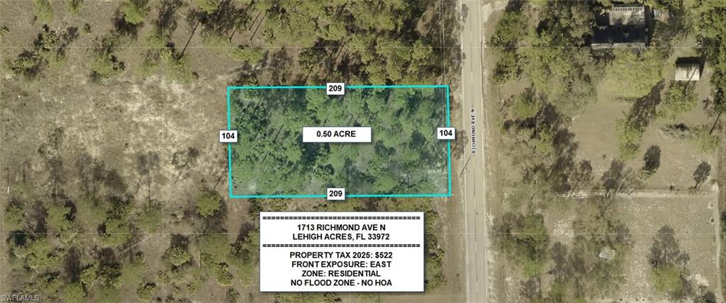 Map / location with property parcel outlined