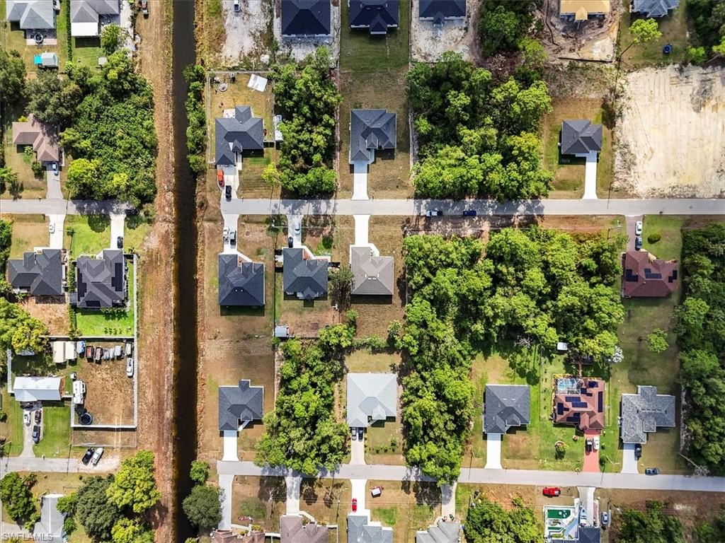Aerial view of residential area