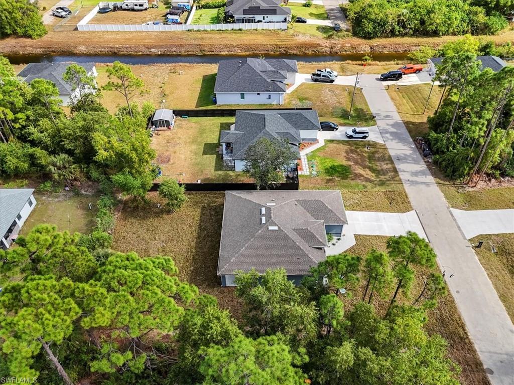 Aerial perspective of suburban area