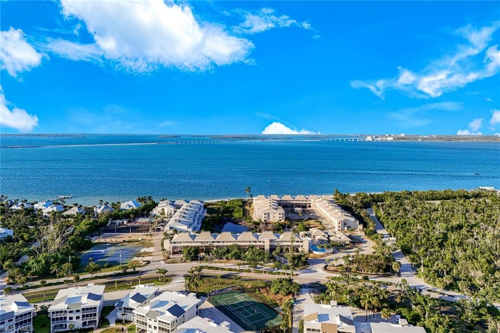 Aerial view of a large body of water