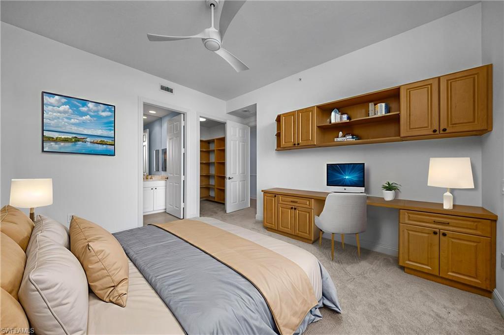Ensuite bath for third bedroom.  Actually staged as game room; virtually staged as BR.