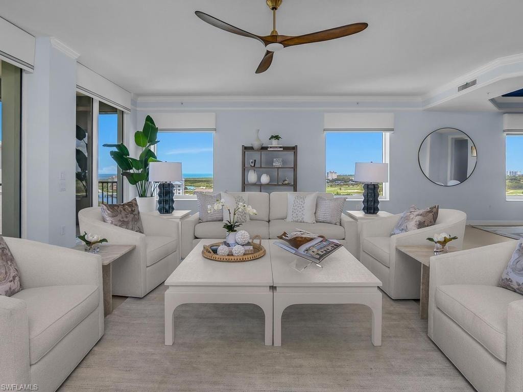 Ready for you - pure coastal style, functionality and SPACE.  This is like a house in the sky, with private 2 car enclosed garage, too.