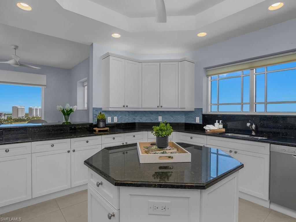 Wonderful light, abundant storage and plenty of prep surface area.  Enjoy mingling with your guests when entertaining.