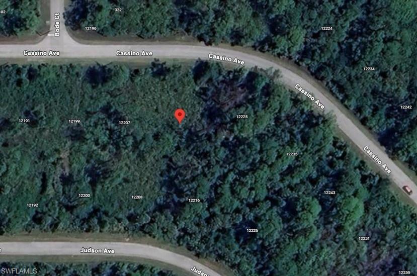Aerial overview of property's location featuring property parcel outlined