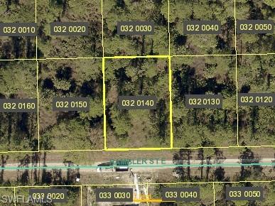 Aerial map of property and surrounding area