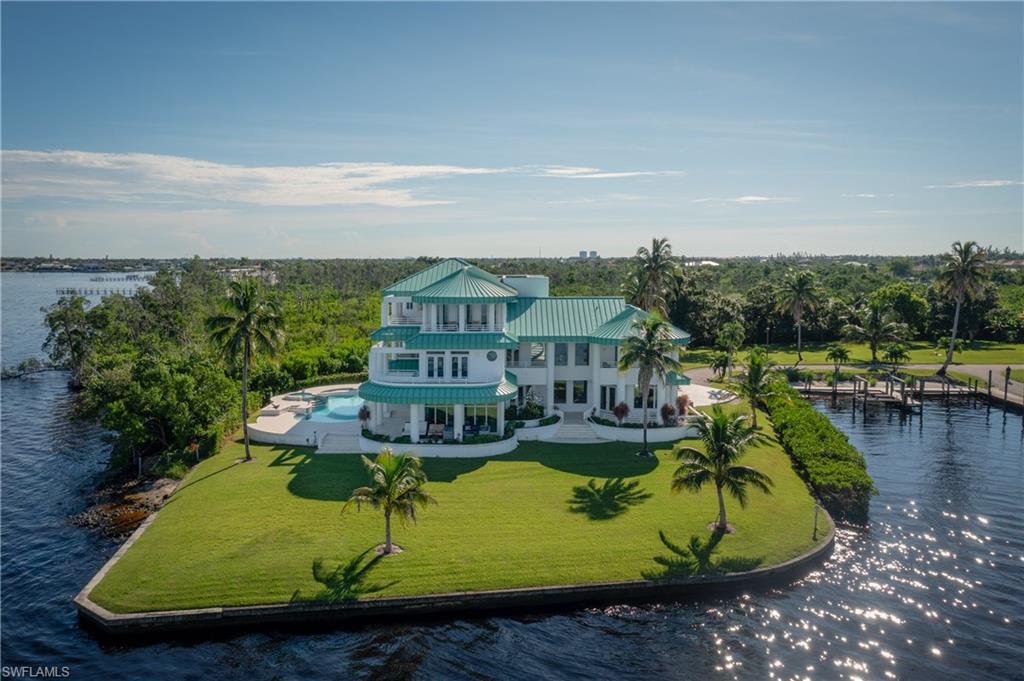 Drone / aerial view of a nearby body of water