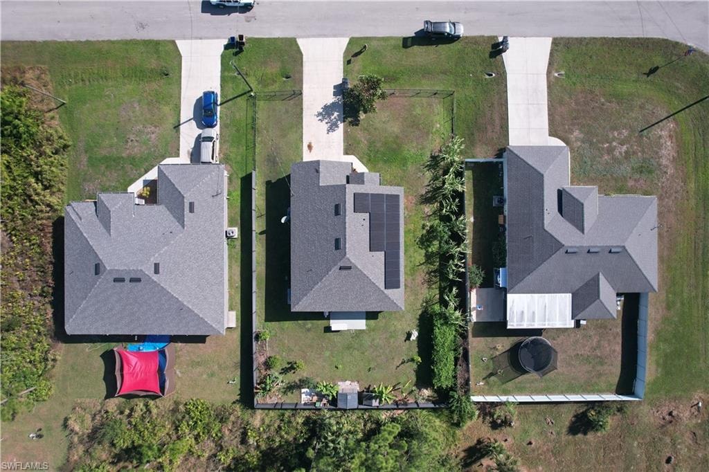 Aerial perspective of suburban area