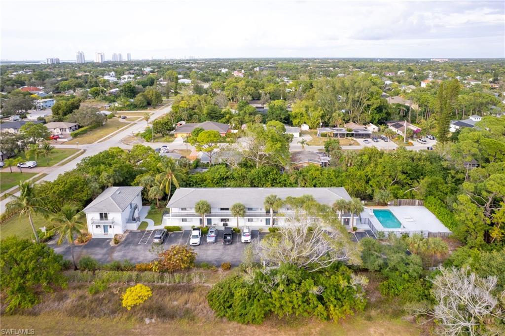 Drone / aerial view (North) of a tree filled landscape