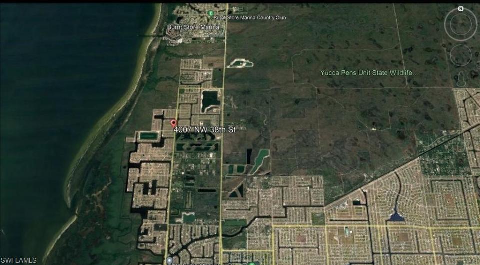 Aerial view of property's location