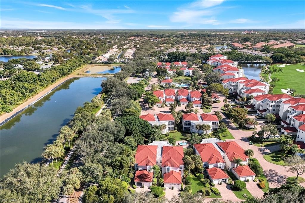 Drone / aerial view of a nearby body of water