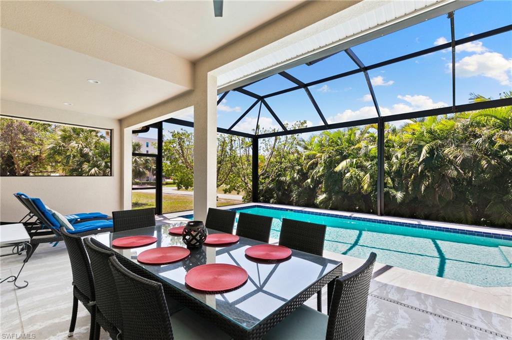 Covered patio seating