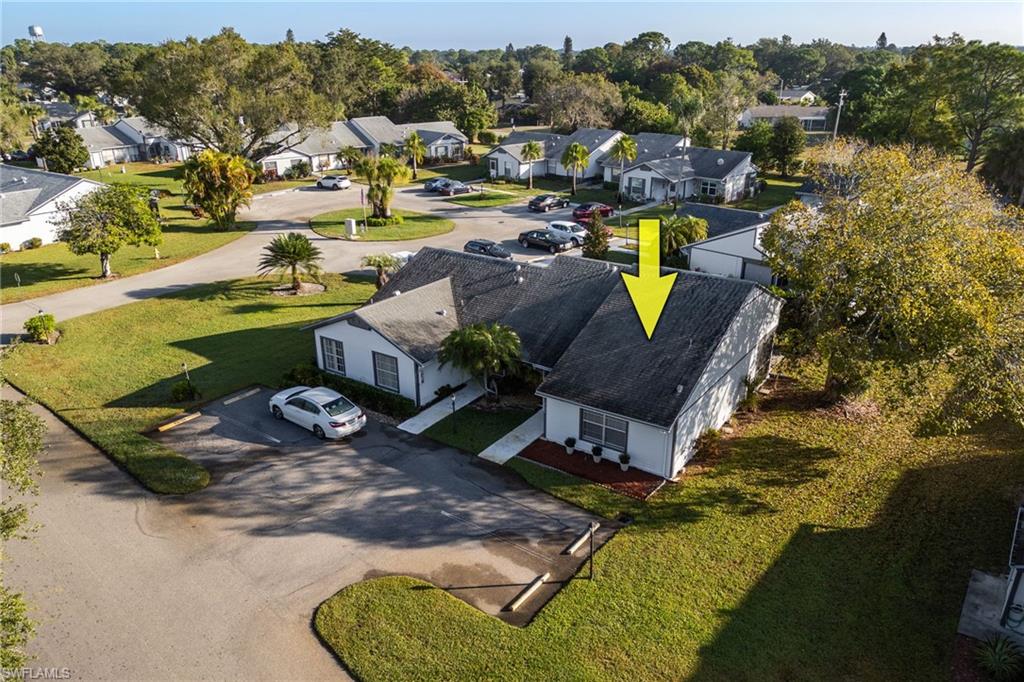 Aerial view of residential area
