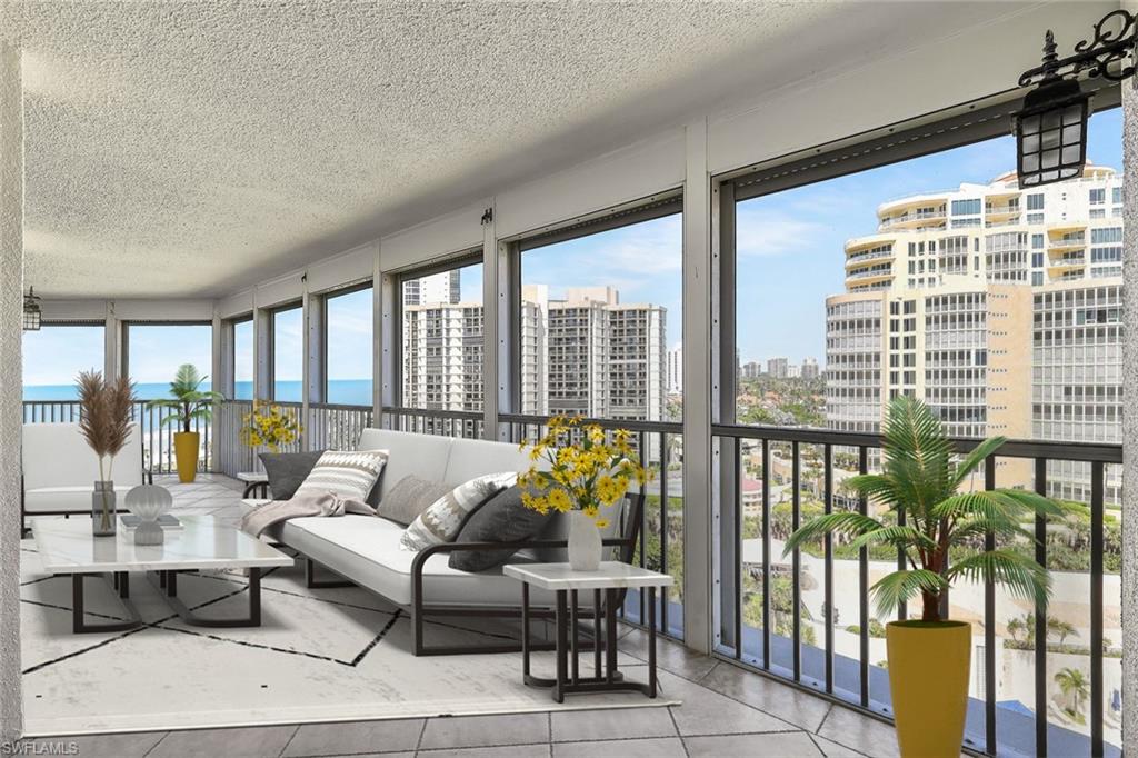 Virtually staged screened lanai.