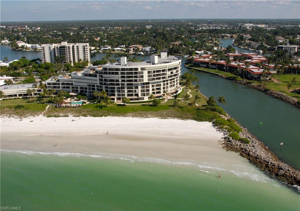 Drone / aerial view of a nearby body of water
