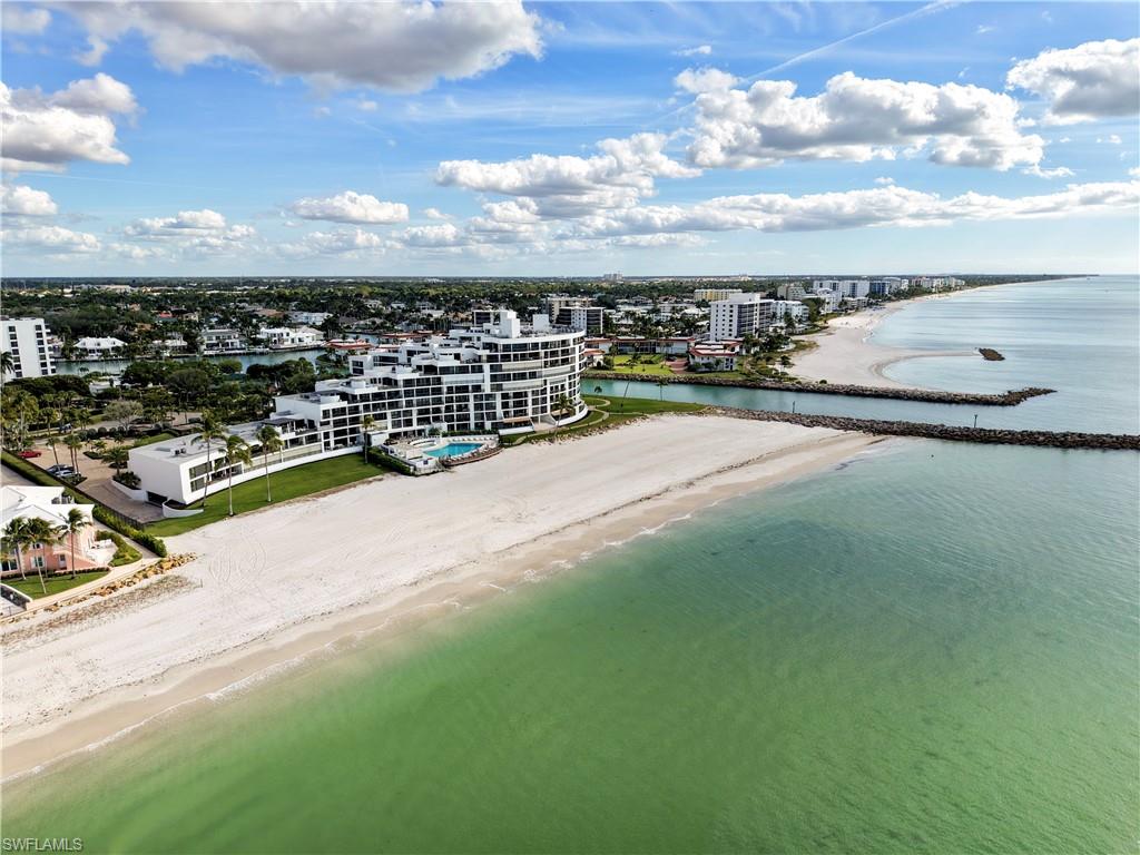 View of urban area with unending shoreline