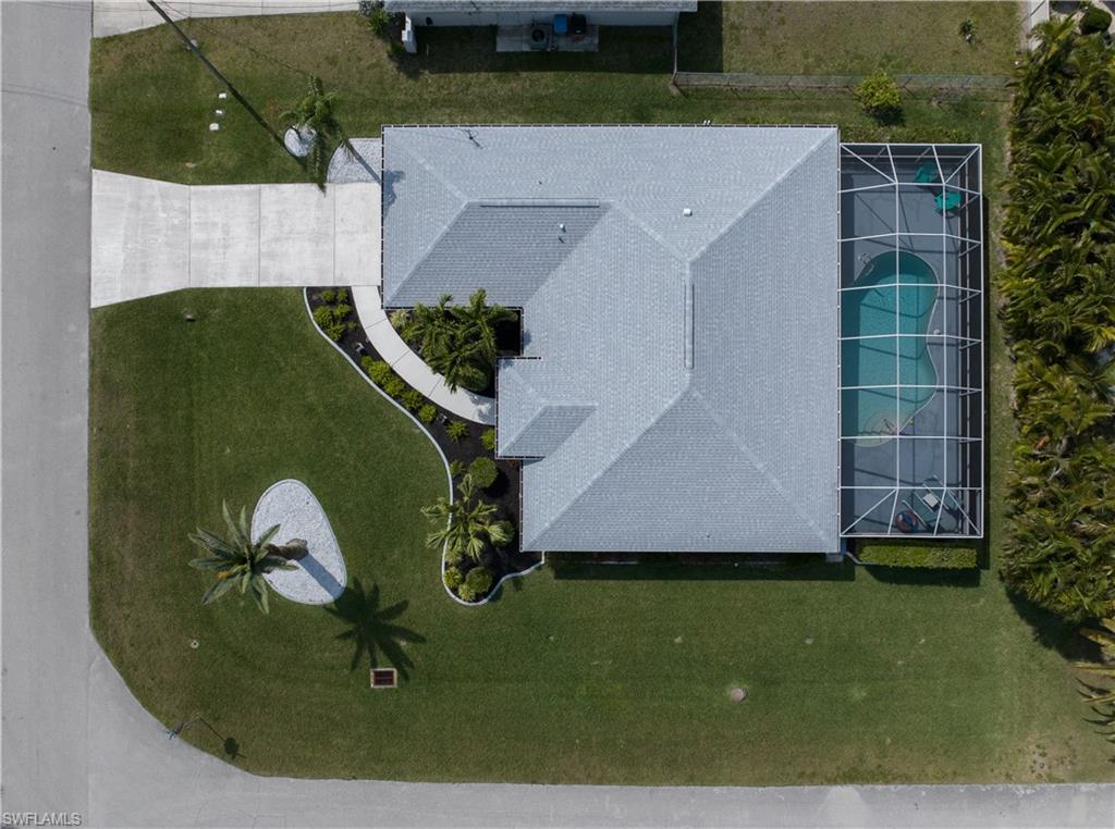 Drone shot of home and lot.
