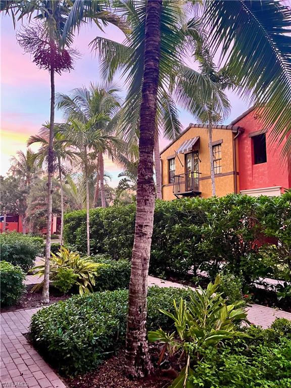 View of courtyard out of the front door of the unit