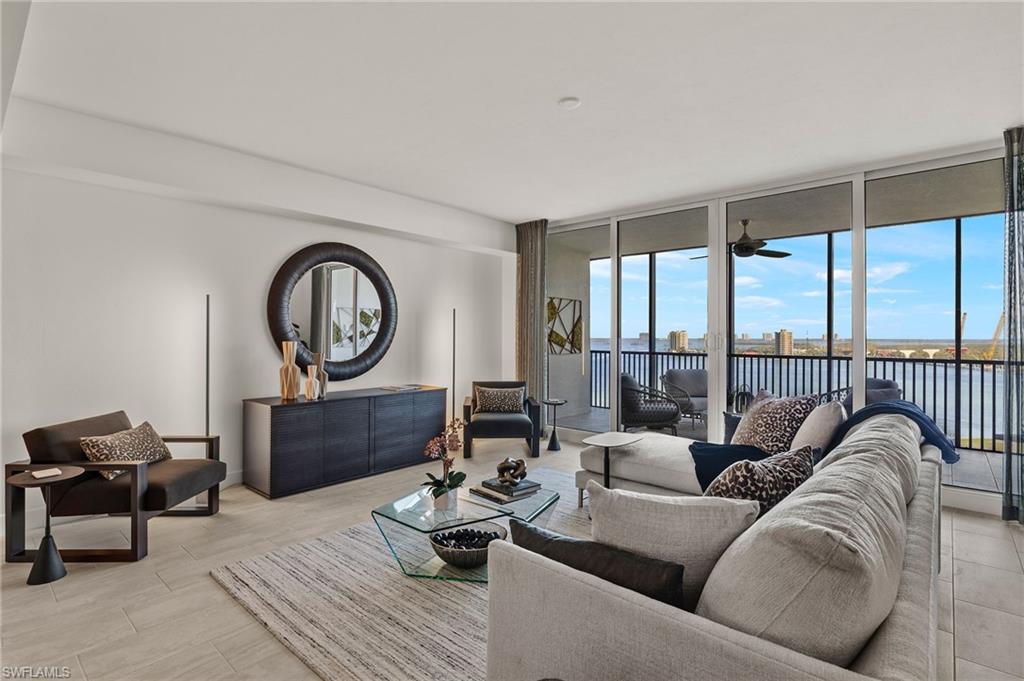 Living room space is large and open , great for entertaining with spectacular views