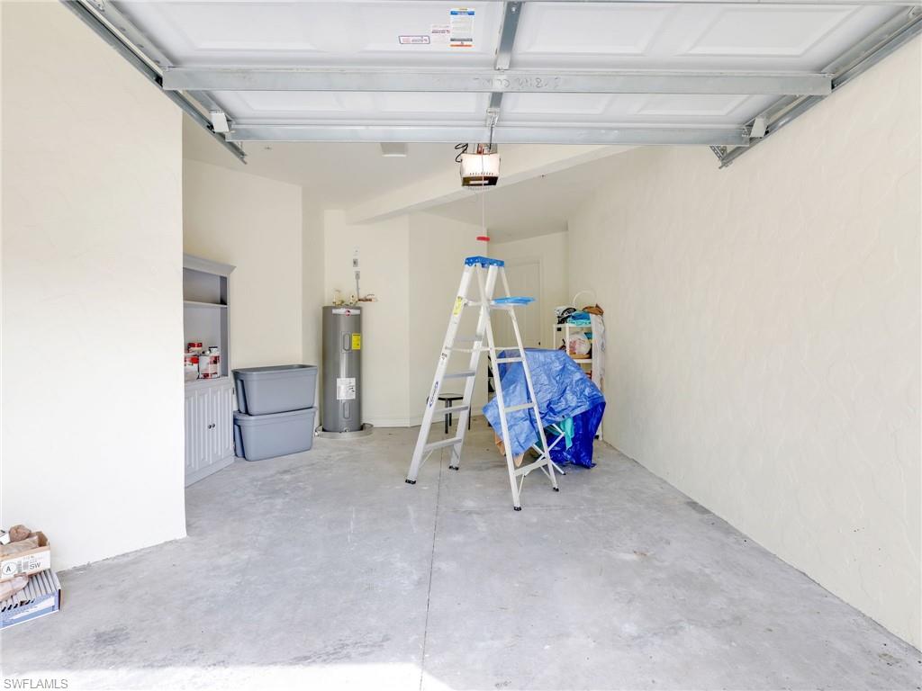 Garage with electric water heater