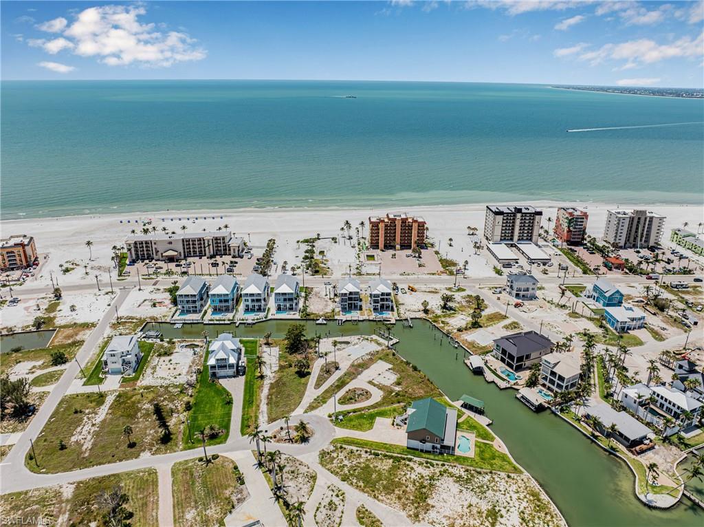 Aerial view of a large body of water