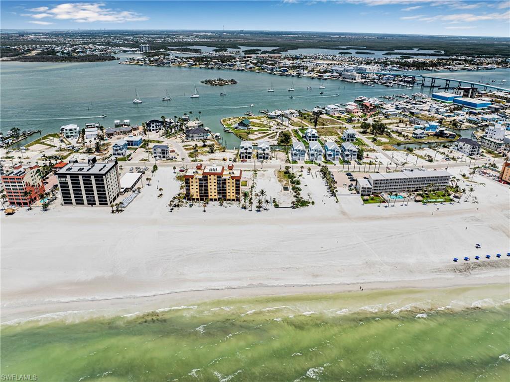 Drone / aerial view of a nearby body of water