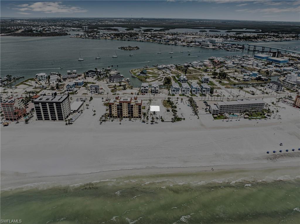 Bird's eye view of a nearby body of water