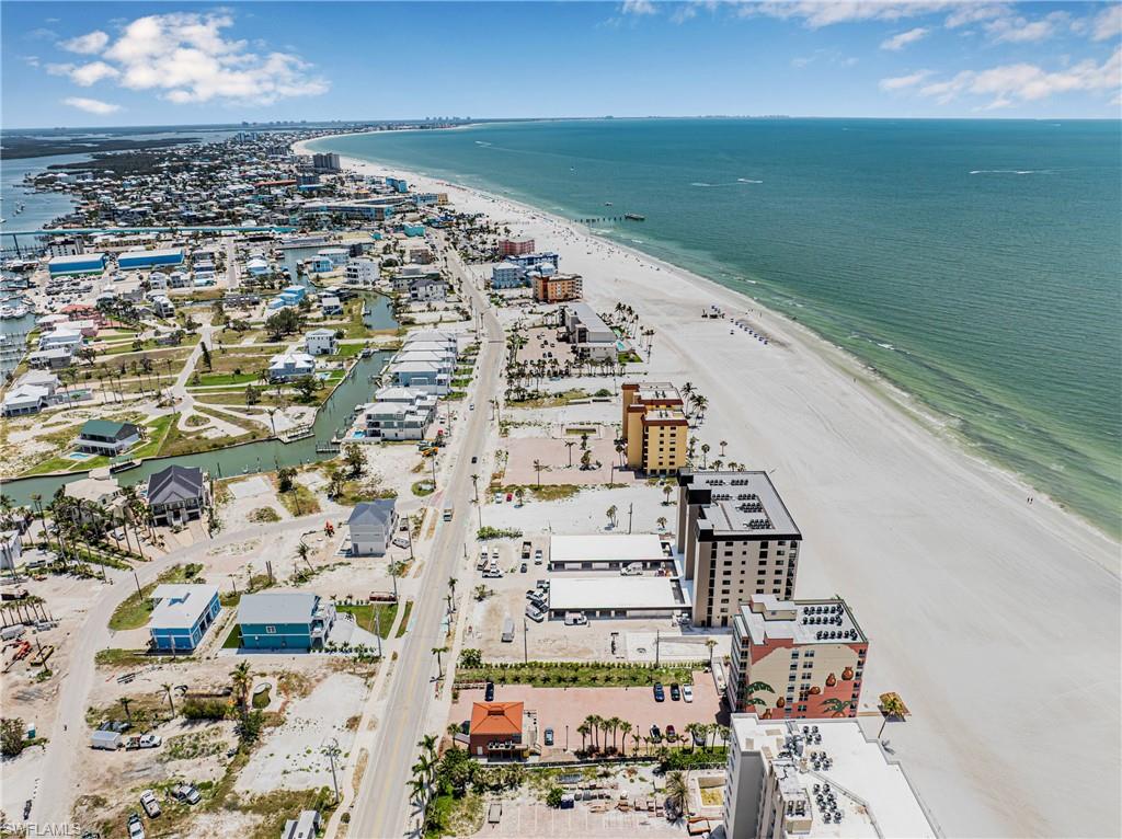 View of urban area with extended coastline
