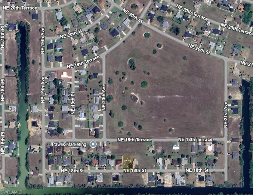 Aerial map of property and surrounding area
