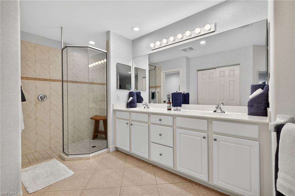Luxe rain shower, double sinks, tons of storage