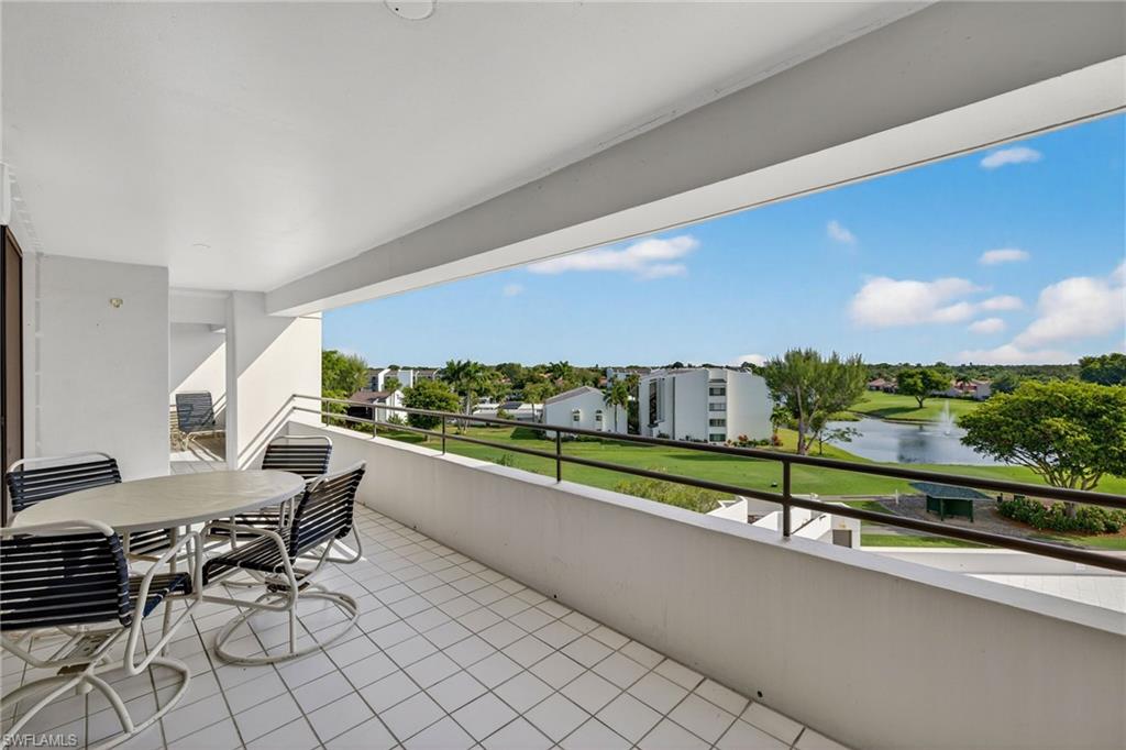 Balcony with storage closet.