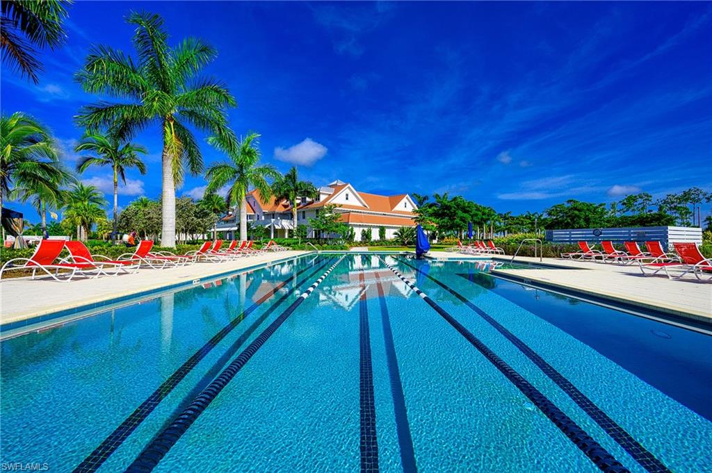 Community pool featuring a patio area