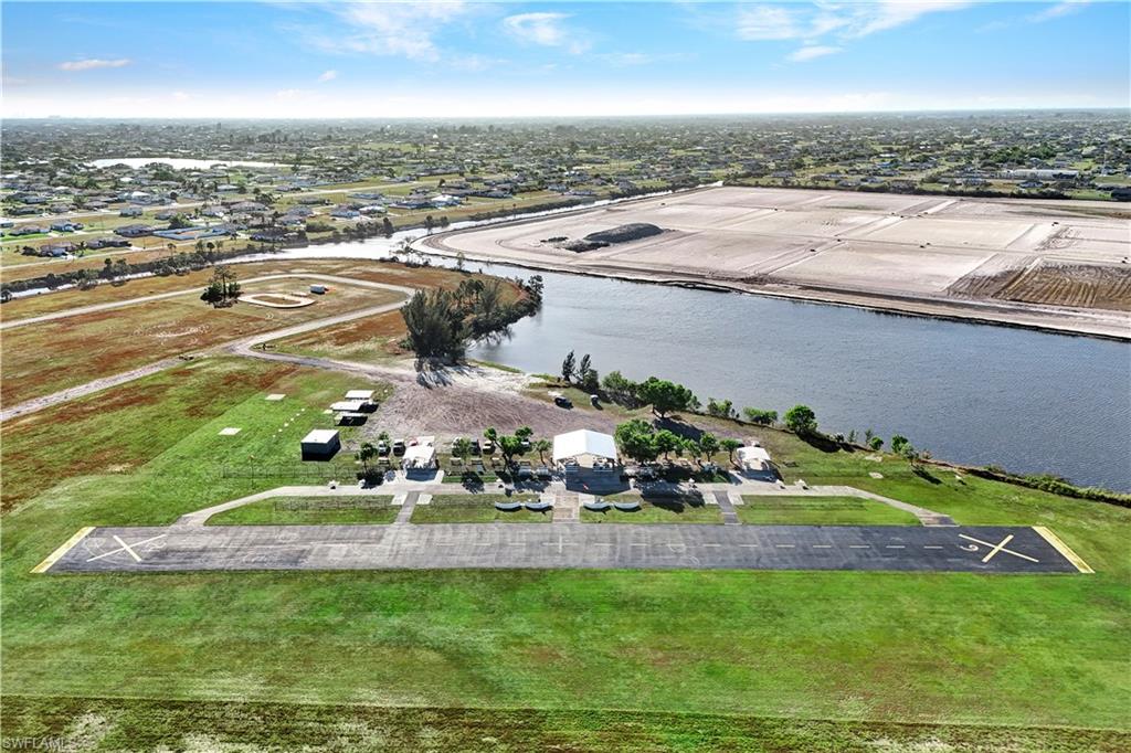 Aerial view of a large body of water