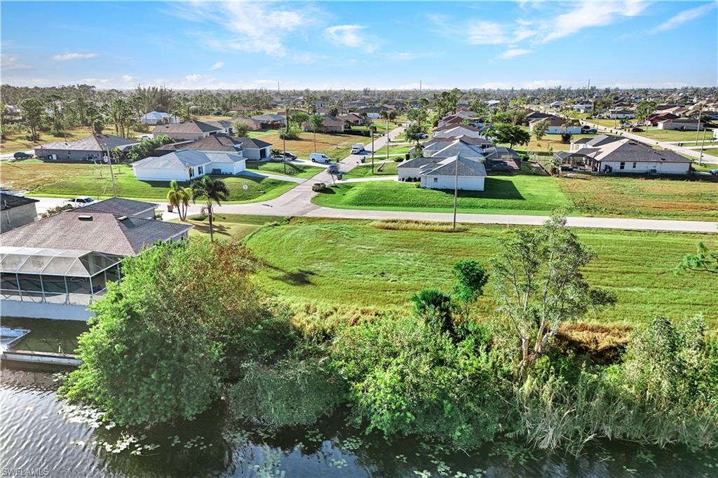 Aerial perspective of suburban area
