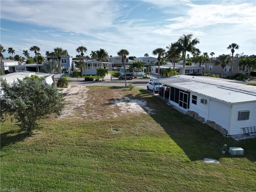 Looking toward the street from the rear of the property